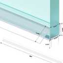 Shower Door Bottom Seal Strip, 2PCS Seal Strip, Ultra Clear PVC, 36" Length, Fits 12mm Thick Glass, Prevents Leaks, Easy Installation, No Adhesive Required (Ultra Clear, 36in for 1/2"(12mm) Door)