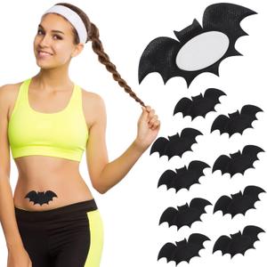 30Pcs Castor Oil Belly Button Patch, Butterfly Design, Highly Absorbent Cotton Castor Oil Pack Wrap Self Adhesive (Oil Not Included) (Black Bat)