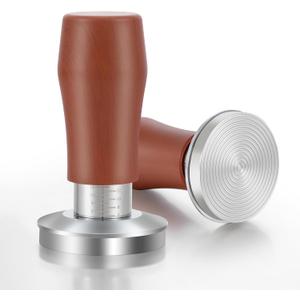 AORESAC Coffee Tamper 54mm, Spring-Loaded for Espresso Tamper Tool with 15lb/25lb/30lb Replacement Springs, Stainless Steel Ripple Base Tamper Barista Tools with Scale Mark