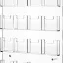Ripeng 16 Pocket Vertical Business Card Holder Wall Mount Clear Sticker Display Rack Acrylic Business Card Holder Display Vertical Multiple Clear Acrylic Organizer for Home Office Wall
