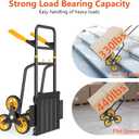 Stair Climbing Cart, 440 lbs Capacity Stair Climber Dolly, Hand Truck with Stair-Climbing Wheels & One-Touch Retractable Handle, Thickened Upgraded Steel Tube Folding Stair Climbing