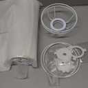 Small Lamp Shades Set of 2 for Table Floor Lamps, 9.8"x6.1"x6.1" Drum Lamp Shades, Pleated Lamp Shade, Linen Round Lampshades, E27 E14 and 11mm Adapters