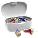 Hearing Aids for Seniors, Invisible Hearing Amplifiers with Noise Cancelling, Rechargeable Hearing Aids for Severe Hearing Loss Adults, Comfort In-ear Hearing Devices (White, Red, Blue)