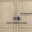 4 Pack Child Proof Sliding Cabinet Door Code Locks Baby Safety Cupboard Locks Adjustable U Shaped Cabinet Latches for Knob Handle Drawers Closet (4 PCS, Blue)