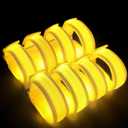 KIRALUMI 8 PCS LED Glow Bracelets, Light Up Wristbands - Halloween Glow in The Dark Party Bracelets Favors Supplies for Christmas, Concerts, Festivals, Game Prizes, Sports, Rave Accessories（Yellow）