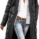 Womens Reversible Long Puffer Coat Sherpa Lined Hooded Winter Jacket (X-Large, Black)