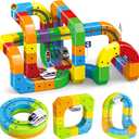 Electric Train Set for Kids Ages 3-8 - Modular 3D Flexible Race Track Building Toy with Gravity-Defying 360 Movement, STEM Learning Fun Gift(154 pcs Deluxe Set)