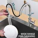 Hiqufet Kitchen Faucet with Pull Down Sprayer, Single Handle High Arc Kitchen Sink Faucet, Lead-Free Stainless Steel Modern Rv Bar Sink Faucets (Brushed Nickel)