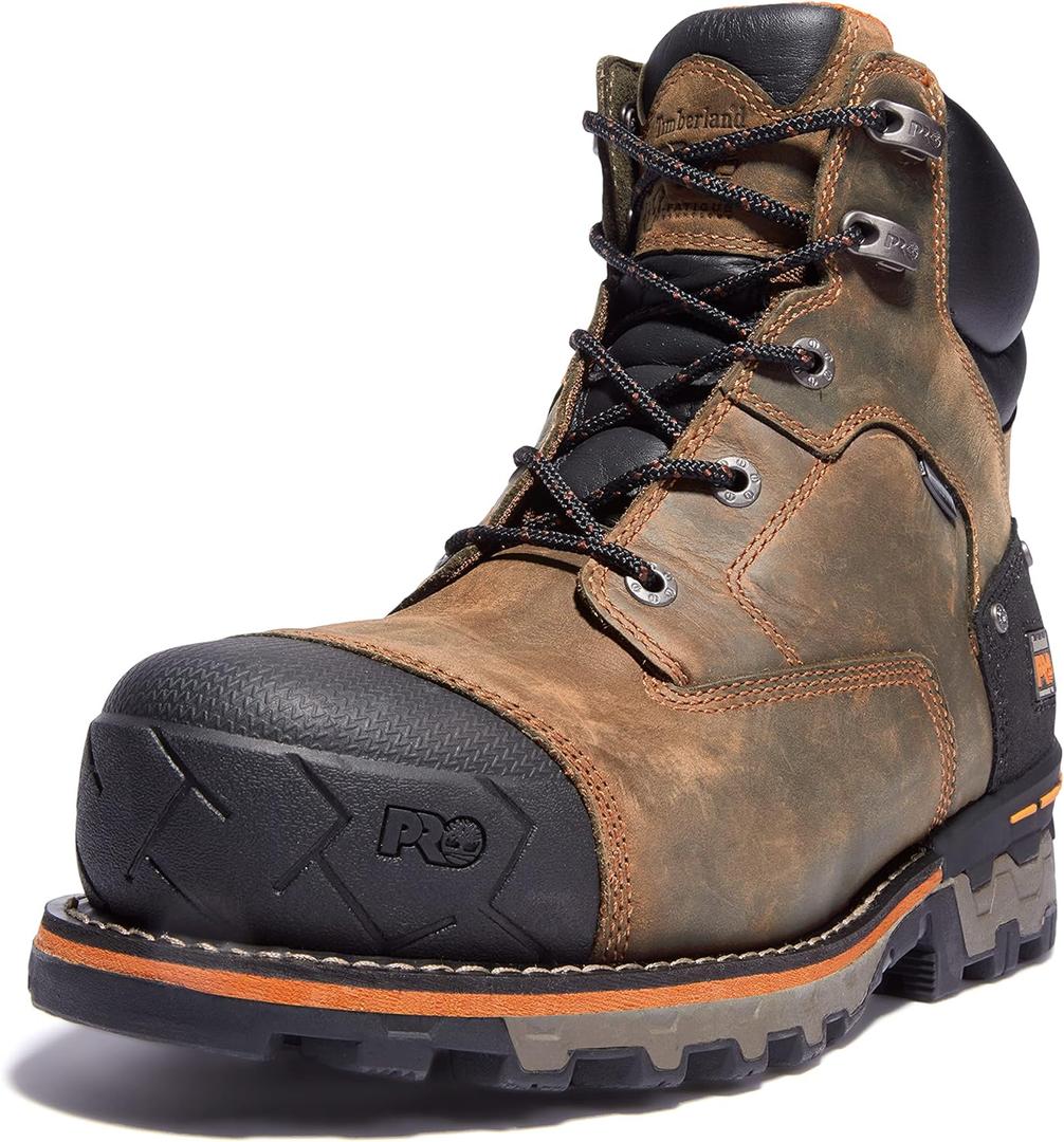 Timberland PRO Men's Boondock 6 Inch Composite Safety Toe Waterproof Industrial Work Boot (9, Brown-2024 New)
