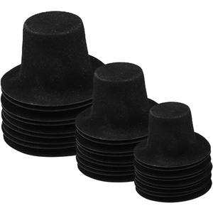 Mini Felt Hats, 60Pcs Christmas Black Top Hat Mini Top Hats for Crafts, Wine Bottle Toppers, Doll Caps for Xmas Party Decor, Snowman, Pets