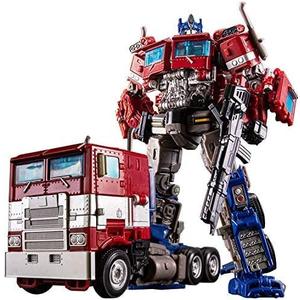 Deformation Robot Toy, Action Figures with Weapons, Portable Car Model Alloy Deformed Robot Toy Gift for Kids Boys and Girls (red)