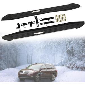 Running Boards Side Pedal Compatible with Toyota Highlander 2008-2013 Side Steps with Brackets,2PCS Right and Left Side Step Rail Removable Nerf Bars for Toyota Highlander 2008 2009 2010 2012 2013
