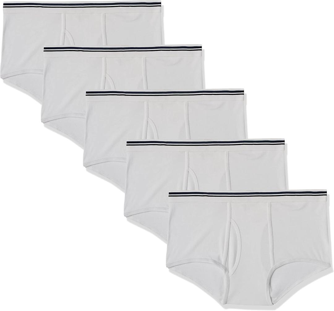 Amazon Essentials Men's Cotton Breathable Tag-Free Briefs Underwear, Multipacks