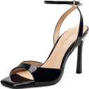 Elisabet Tang Woman's Square Open Toe Ankle Strap Heeled Sandals Stiletto High Heel Sandal Dressy Sexy Wedding Party Shoes US 6