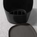 IKAPE Espresso Knock Box for Coffee Grounds, Barista Tool Enhanced for Better Manipulation - Black Espresso Machine Coffee Puck Disposal Box (Black without Brush)