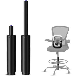 14 Inches-22 Inches Extra Long Gas Lift Cylinder Replacement, 8" Stroke, Hydraulic Pneumatic Shock Piston, Heavy Duty 1000lbs, Universal Fit For Drafting Chairs Bar Stools, Class 4, Black (8'' Travel Length)