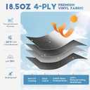 Heavy Duty RV Awning Fabric Replacement - 19.5oz Vinyl Camper Awning - Waterproof & UV-Resistant - Universal Canopy for Camper, Trailer and Motorhome (Black Fade, 16FT(Fabric 15'2"))