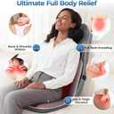 Massage Chair Pad, 3-in-1 Shiatsu Neck and Back Massager Cushion with Heat, Adjustable Height & Intensity, Full Body Massage Pad for Recliner and Sofa, Fathers Day Dad Gifts