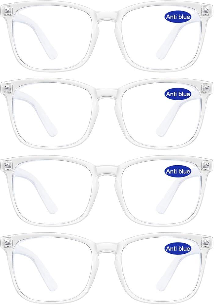4 Packs Blue Light Blocking Reading Glasses Women +2.75