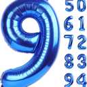 Navy Blue 9 Balloon, Number Balloon 40 Inch, Blue Party Decorations, Giant Birthday Decorations for 9th 19th 29th 90th, Number 9 Balloon