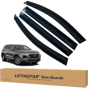Window Visors Rain Guards for Hyundai Santa Fe 2019 2020 2021 2022 2023 Accessories, Wind Deflectors Vent Shades for Hyundai Santa Fe