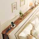 SUPERJARE 102 Inch Sofa Table with 2 Power Outlets and USB-C Ports, 5.9 Inch Narrow Console Table with Storage, Extra-Long, for Entryway Hallway Couch Behind Sofa, Small Spaces, Rustic Brown