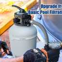 14 Inch Sand Filter Pump System with 24-Hour Timer for Above Ground Pools up to 14,000 Gal, 1/2HP Pool Pump Filter Tank Combo, 3120GPH Max Flow, 6-Way Valve, Prefilter Basket Easy Clean