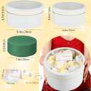 Nuenen 2 Pcs Round Gift Boxes with Lids Floral Foam LED Light Thank You Floral Greeting Cards Flower Arrangements Supplies for Valentine Birthday Wedding Bridesmaid Proposal(White)