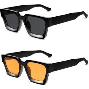 VANLINKER Thick Square Sunglasses for Men Women Retro Chunky Rectangle Shades UV400 Protection VL9731