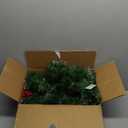 Remote Control&Super Long&8 Modes-18Ft Prelit Snowy Pine Christmas Garland for Stairs Door Mantle Porch Outdoor Indoor,Real Touch Cedar Garland,100 Warm White&Color Switch Lights,Timer,Berry Pinecone