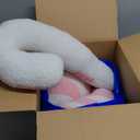 Lanpn Christmas Candy Pillows Set of 4, Christmas Decoration Winter Throw Pillows Soft Fleece Cute Long Lumbar Candy Cane Bow Lollipop Peppermint Cushion for Sofa Bedroom Xmas Decor (Pink)