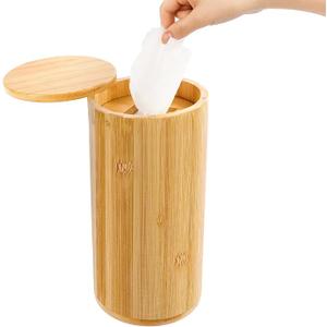 Bamboo Wipes Dispenser Container, Disinfecting Wipes Container Holder Fit for Disinfecting Wipes, Flushable Wipes Dispenser for Bathroom Kitchen Home