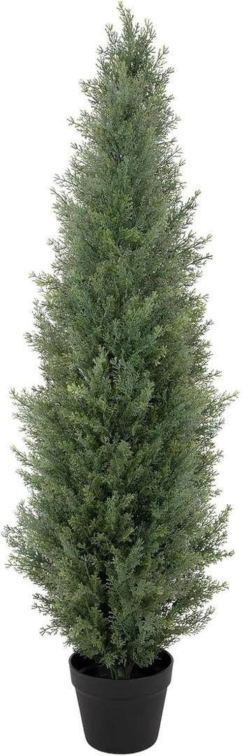 Bellacat 4ft UV Resistant Artificial Topiary Trees Outdoor, 48in Faux Cedar Tree with Full & Realistic Leaves, Fake Cypress Tree for Front Door Proch Patio Deck Balcony Yard Decor