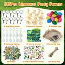 SNLN 12 Sets Dinosaur Party Favors for Kids Birthday, Magnifying Glasses Luminous Keyring Dino Egg Sticker Dino Party Supplies with Skeleton Toy Silicone Bracelet Gift Bag Dino Theme Stuffer Fillers