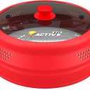 Microwave Cover for Food, Silicone and Glass Splatter Guard Lid for 6–7–8–9-10-10.5 inch Plates & Bowls. By EZY ACTIVE, Red