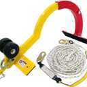Roof Anchor, Roof Hook for First Man Up (FMU) & Last Man Down (LMD) | 50ft Rope 5000 lb Heavy-Duty Capacity Fall Protection for Steep-Slope Roofs (6/12 to 12/12) | Adjustable Ridge Safety Roofers