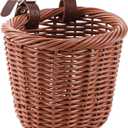 Kids Bike Basket Wicker Woven Front Bicycle Basket for Boys Girls Mini Handlebar Basket for Kids Bike or Scooter