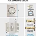 TICONN Front Door Handle Set, Heavy Duty Square Door Lever & Single Cylinder Deadbolt Combo Reversible for Entrance Exterior Doors (Deadbolt Only) (Satin Nickel)