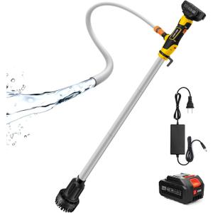 Cordless Stick Water Transfer Pump, Water Pump with 21V Battery Compatible with Makita 18V Battery,720GPH, Max Head Heicht 33 FT, Portable Utility Water Pump for Pool,Garden,Pond,Fish Tank (With Battery)