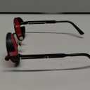 Polarized Steampunk Sunglasses, UV Protection, Metal Frame, Outdoor Circle Shades (Red)