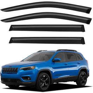Window Visors Rain Guards for 2014-2023 Jeep Cherokee, Out-Channel Window Vent Wind Deflectors Visors Shades for 14-23 Cherokee KL