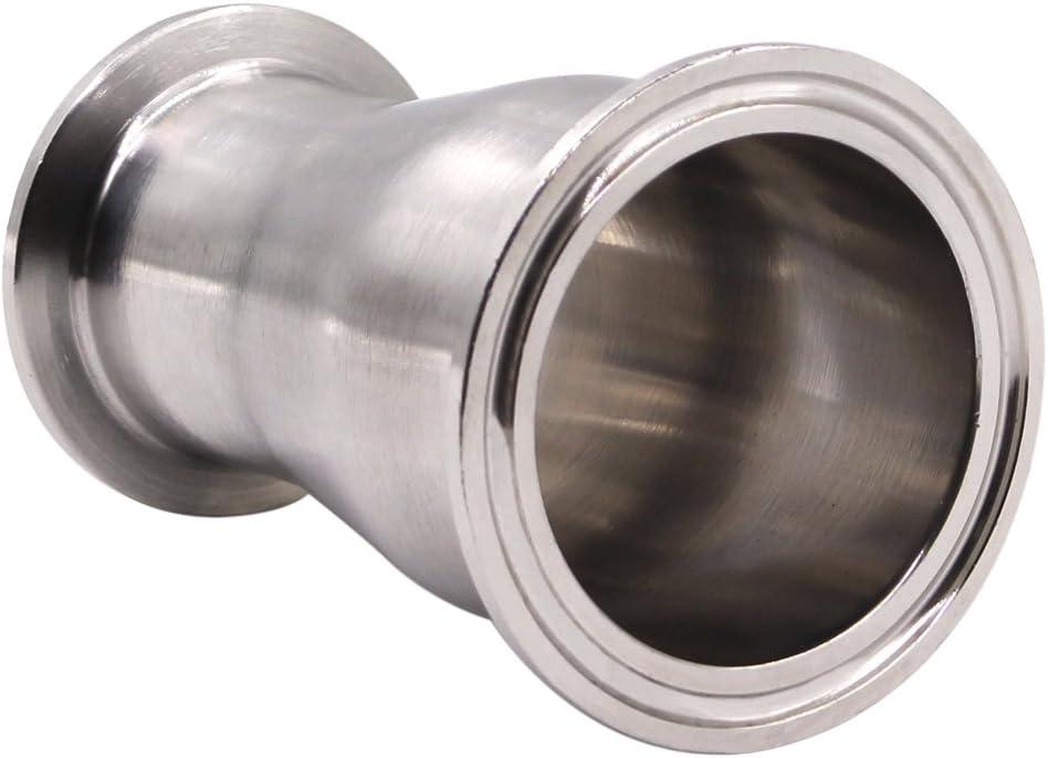 DERNORD Sanitary Fitting Reducer Fitting SUS304 Tri Clamp Ferrule Style 1-1/2" Tube OD to 1" Tube OD