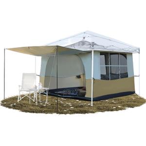 REDCAMP Canopy Camping Tent for Pop Up Canopy Tent, Inner Tent Converts Straight Leg 10'x10' or 10'x20' Canopy into Camping Tent, Fits 4-6 Person(Frame/Shelter NOT Included), 304.8 cm x 304.8 cm
