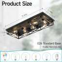 Rustic Flush Mount Ceiling Light Fixtures for Hallway, 8-Light Kitchen Light Fixtures,31" Industrial Metal Cage Ceiling Light for Farmhouse,Kitchen,Hallway E26 Base(1 Pack)