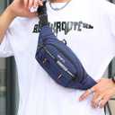 Fanny Pack for women and men, Adjustable Waist Bag with Multiple Pockets for Sports Travel Running (Blue)