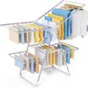 Sakugi Clothes Drying Rack, Foldable 2-Level with 55.5" Adjustable Wings, Large