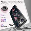 FUNMIKO Cute Phone Case for iPhone 13 Mini - Wireless Charging & Military-Grade Protection - Trendy Wildflower Design for Women Girls, Non-Slip Translucent Matte Hard Cover - Mystic Blooming Plum