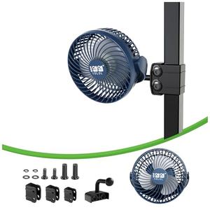 10L0L Universal Golf Cart Fan Fits Yamaha/EZGO/Club Car, Fixed Bracket 360°Degree Rotational Fan, 3 Speed Adjustment, Support for Reverse Charging and Emergency Lighting-Blue