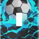Soccer Wall Plate, Single Toggle Switch Plate Outlet Covers, Light Switch Plates Cover for Home Bedroom