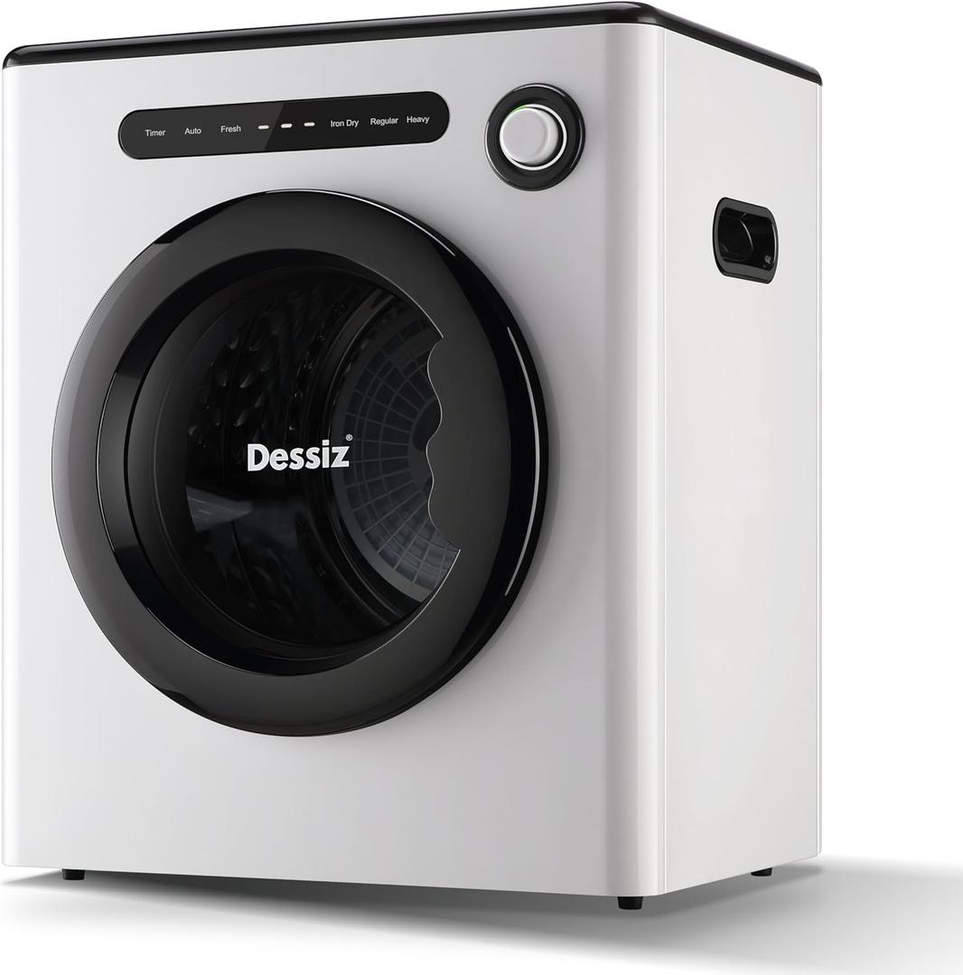 Digital Control Compact Laundry Dryer - 11lbs Capacity, Portable Clothes Dryer Machine for Small Spaces, RVs and Apartments -White Quiet, Sturdy and Easy to Use